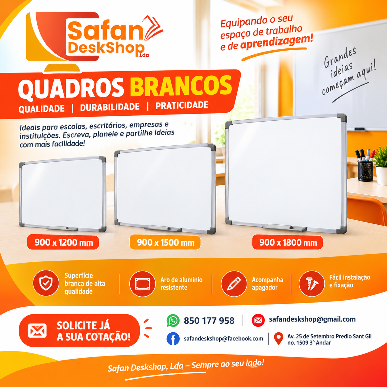Quadros Brancos a Marcadore/ Quadros Flanelografos/ Quadros tri-pé